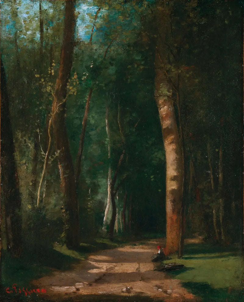 Wandelpad in een bos - Camille Pissarro