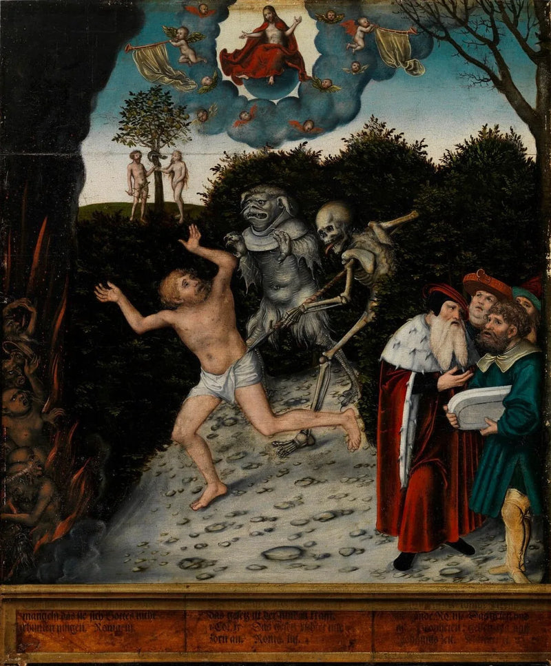 Allegorie van de Wet en de Barmhartigheid: De Val van de Mens - Lucas Cranach de Oudere