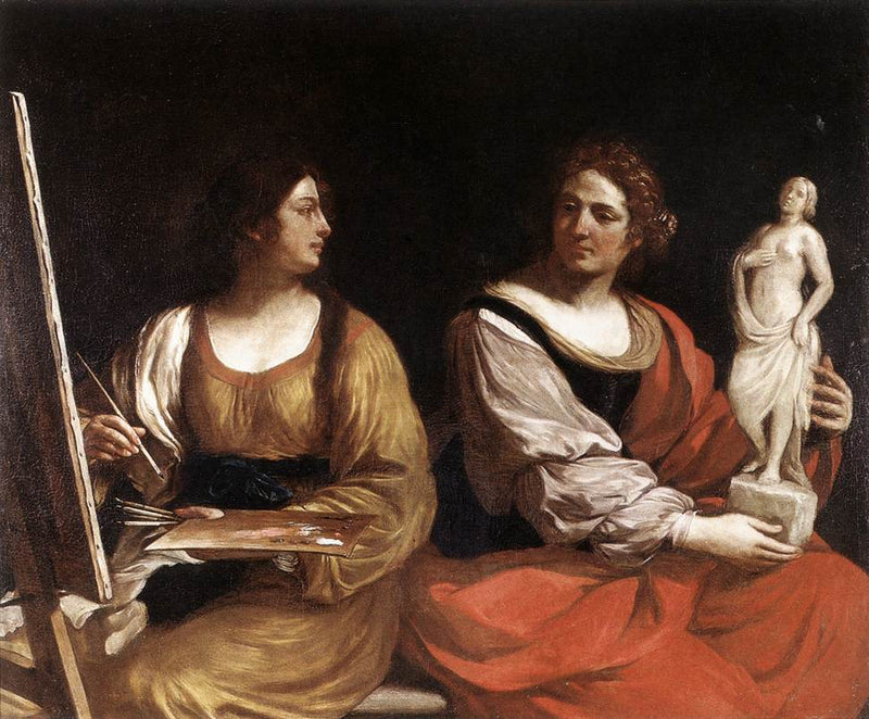 Allegorie van schilderkunst en beeldhouwkunst - Guercino