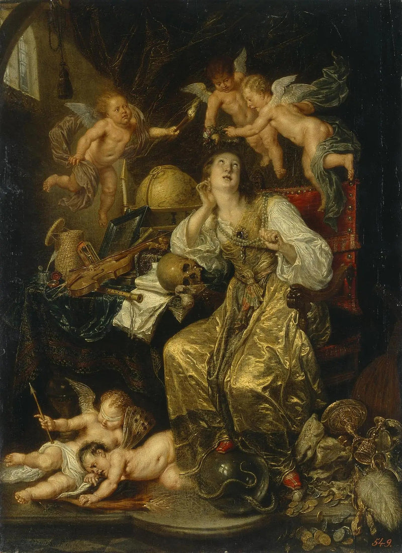 Allégorie van voorzichtigheid die de ijdelheid overwint (Allégorie van het geloof) - David Teniers de Jonge

Source:
Allégorie de la prudence triomphant de la vanité (Allégorie de la foi) - David Teniers le Jeune