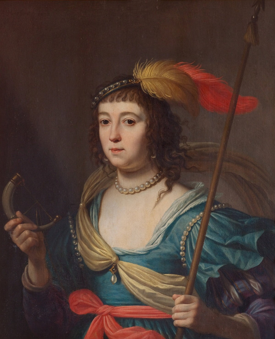 Amalia von Solms in de rol van Diana - Gerrit van Honthorst