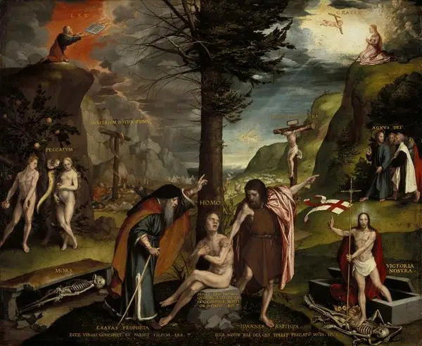 Een Allegorie van het Oude en Nieuwe Testament - Hans Holbein de Jonge

Source:
An Allegory of the Old and New Testaments - Hans Holbein le Jeune