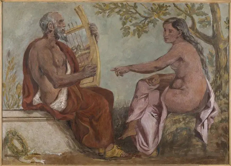 Anacreon en een jong meisje - Eugène Delacroix