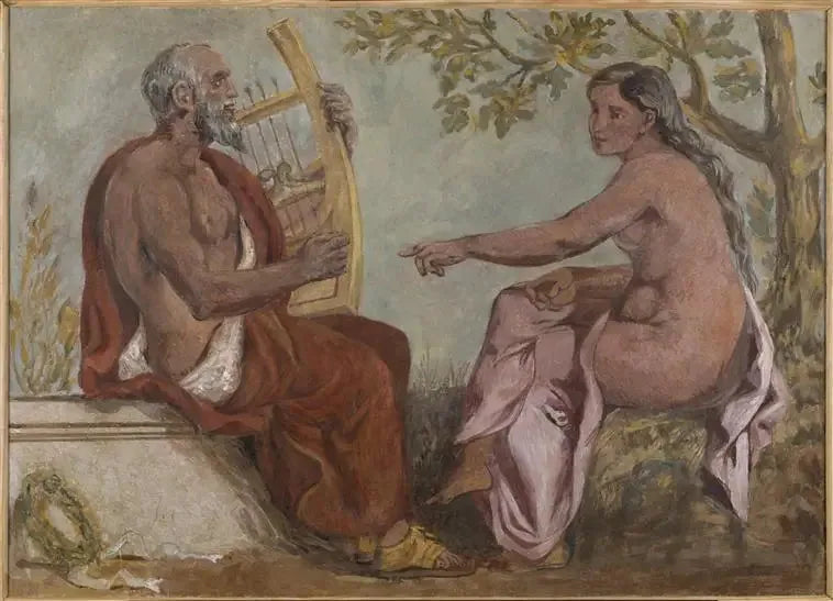 Anacreon en een jong meisje - Eugène Delacroix