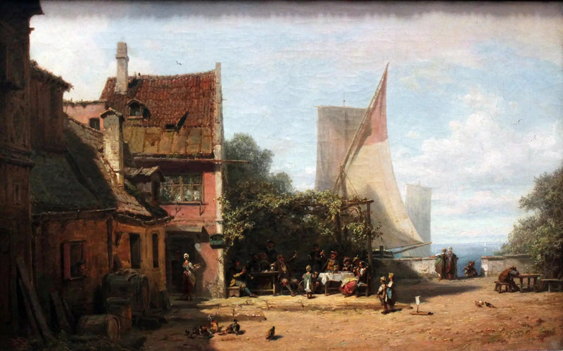 Oude herberg bij het Starnbergermeer - Carl Spitzweg