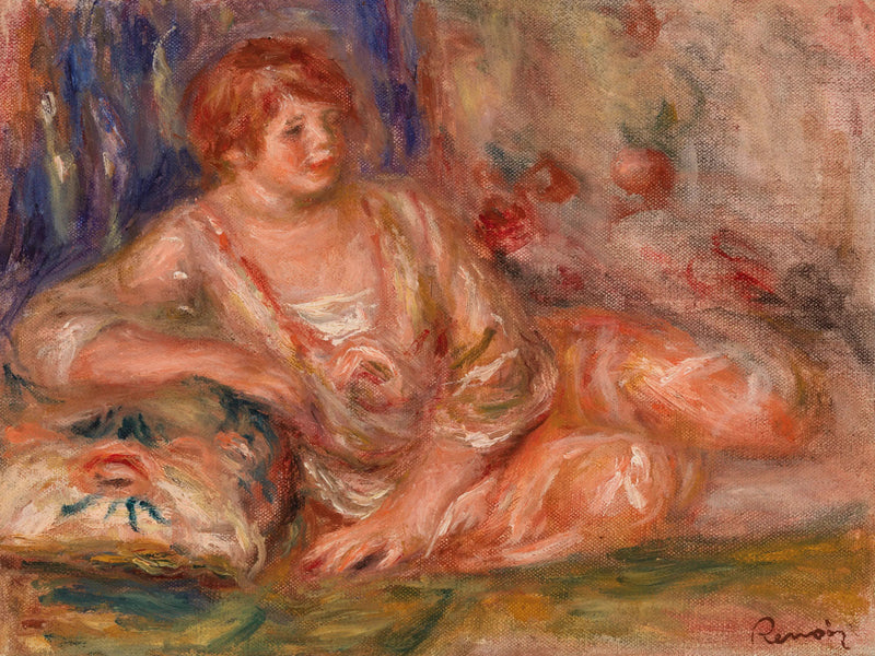 Andrée in het roze, liggend (Andrée in het roze uitgestrekt) - Pierre-Auguste Renoir