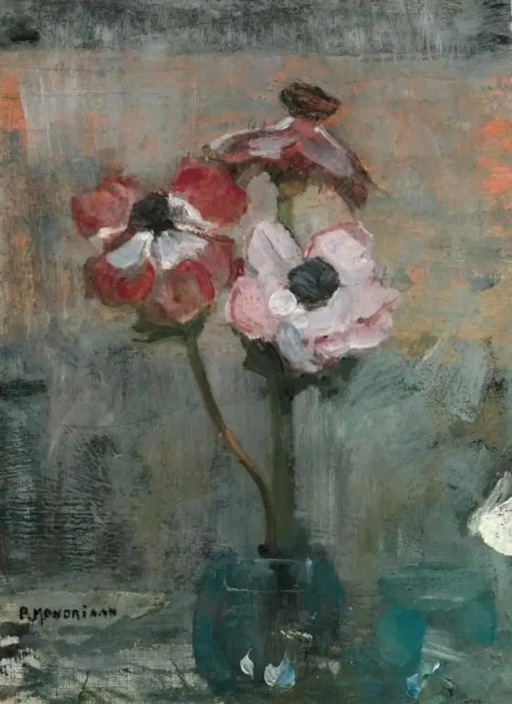 Anemonen in een vaas - Piet Mondrian