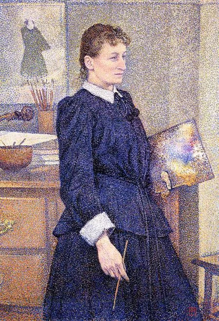 Anna Boch in haar atelier, 1893 - Théo van Rysselberghe