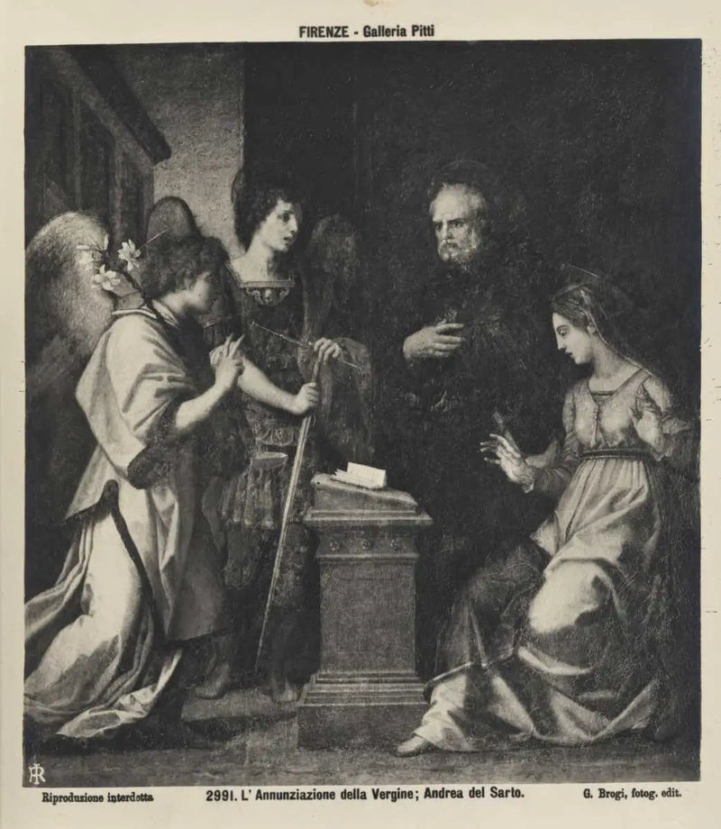 Aankondiging met de heiligen Michaël de aartsengel en Godenzo - Andrea del Sarto