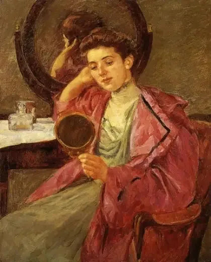 Antoinette à sa coiffeuse - Mary Cassatt image 1 reproduction artisanale de tableau