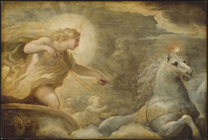 Apollon in zijn strijdwagen - Luca Giordano