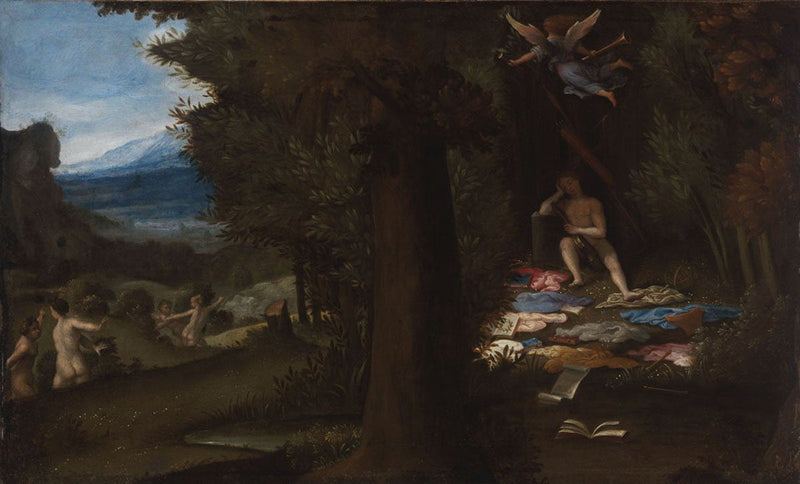Slaapende Apollo en de beroemde Muzen - Lorenzo Lotto