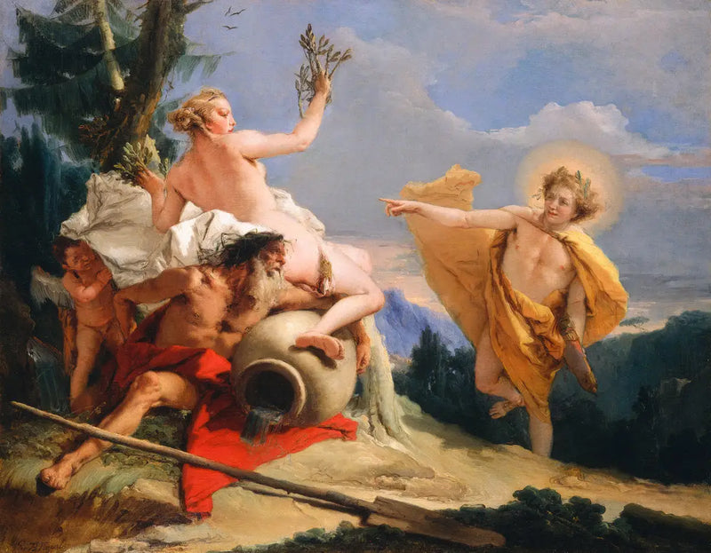 Apollon achtervolgt Daphne - Giovanni Battista Tiepolo