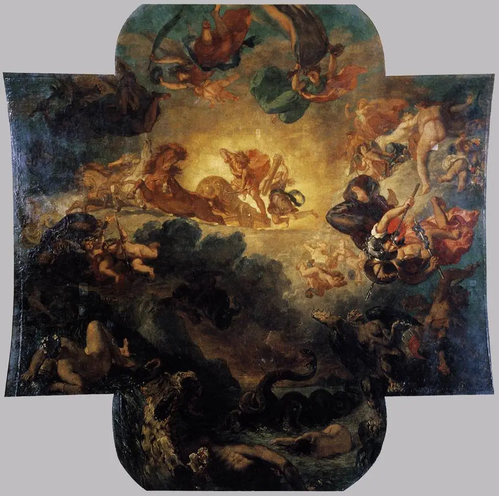 Apollon vainqueur du serpent Python - Eugène Delacroix image 1 reproduction de peinture à l’huile