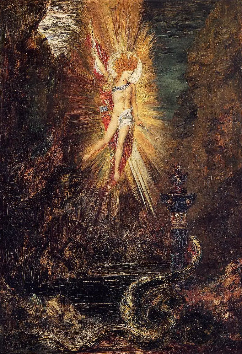 Apollon de overwinnaar van de Python-slang - Gustave Moreau