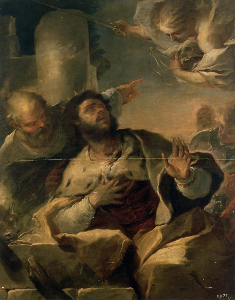 Aankomst van de engel bij koning David - Luca Giordano