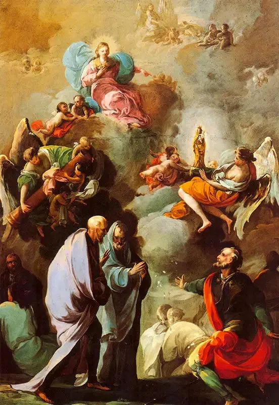 Verschijning van de Maagd van Pilar aan de heilige Jacobus en zijn discipelen in Zaragoza - Francisco de Goya