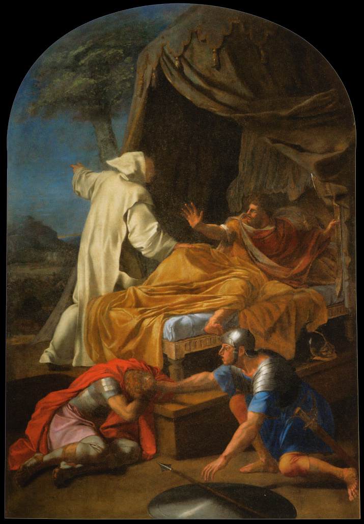 Aankomst van Sint Bruno bij graaf Roger - Eustache Le Sueur
