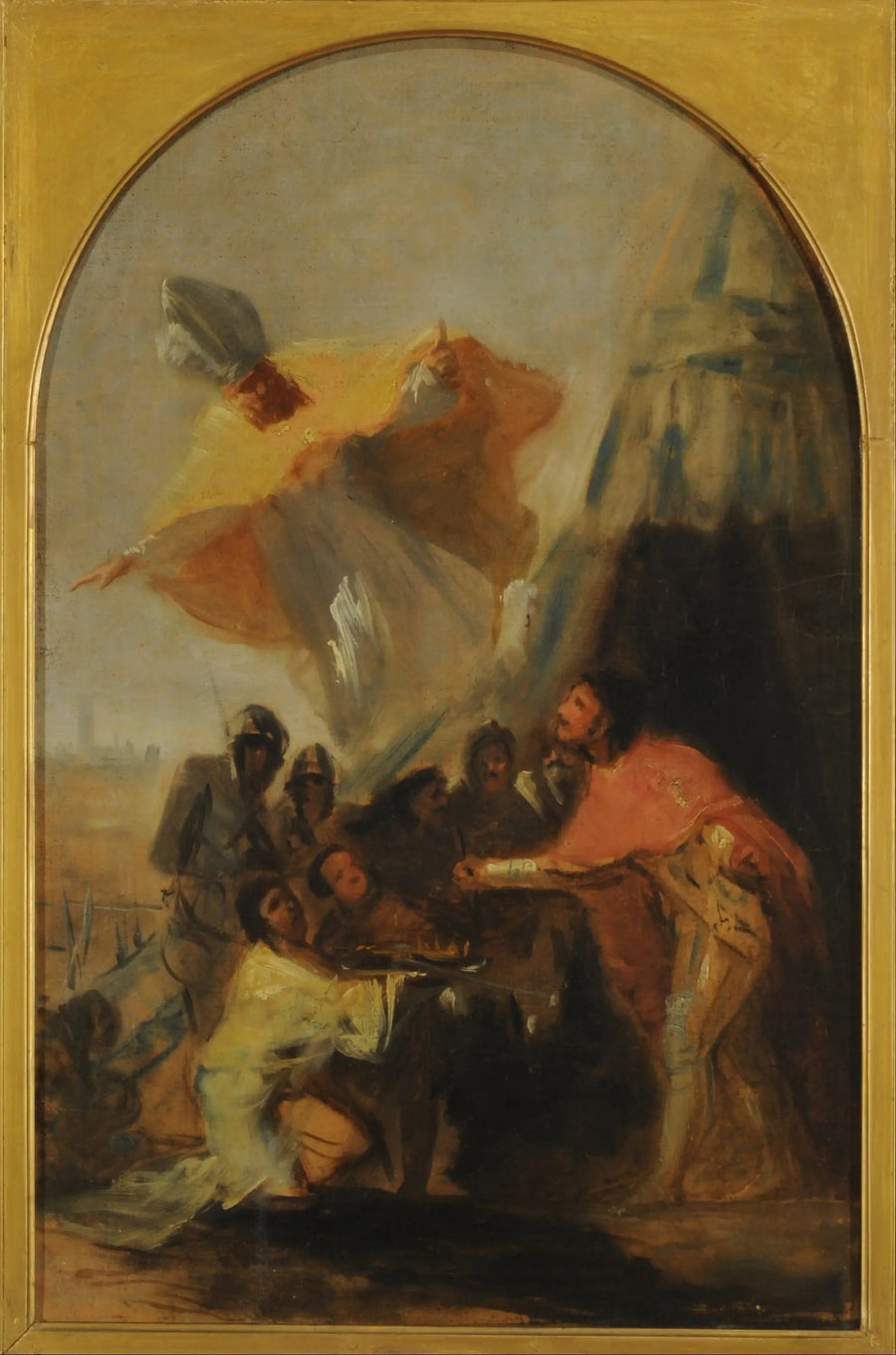 Verschijning van de heilige Isidorus aan koning Ferdinand, voor de muren van Sevilla - Francisco de Goya