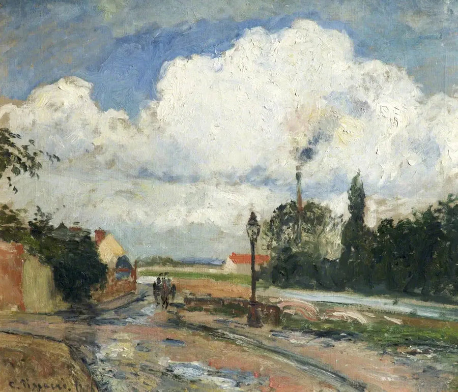 Na de regen, kade van Pothuis in Pontoise - Camille Pissarro