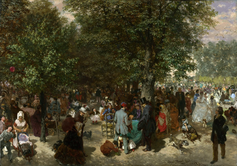 Middag in de Tuin van de Tuileries - Adolph von Menzel