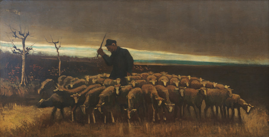 Herder met een kudde schapen - Vincent van Gogh