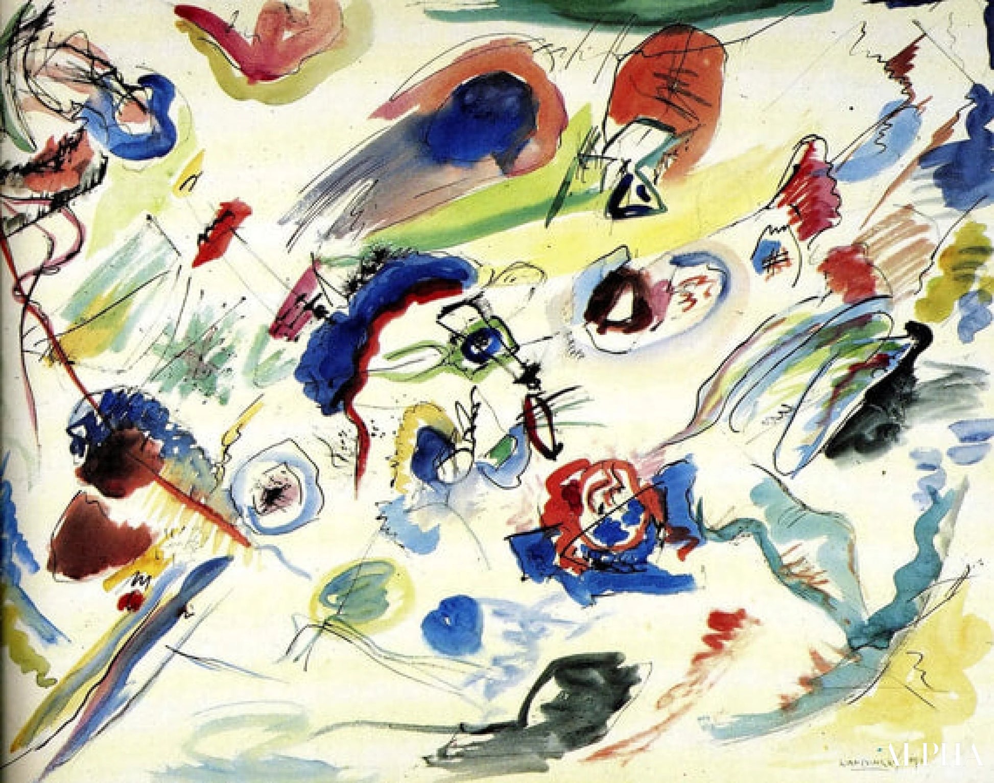 Abstract aquarel - Vassily Kandinsky - Reproducties van schilderijen en hoogwaardige schilderijen
