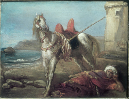 Arabisch alleen met zijn paard - Théodore Chassériau
