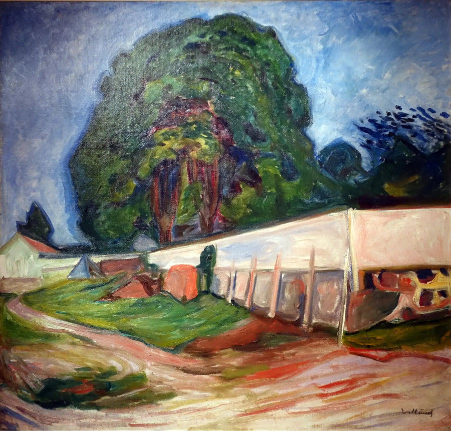 Boom en tuinmuur in Åsgårdstrand - Edvard Munch