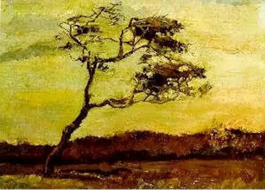 Door de wind geslagen boom - Vincent van Gogh