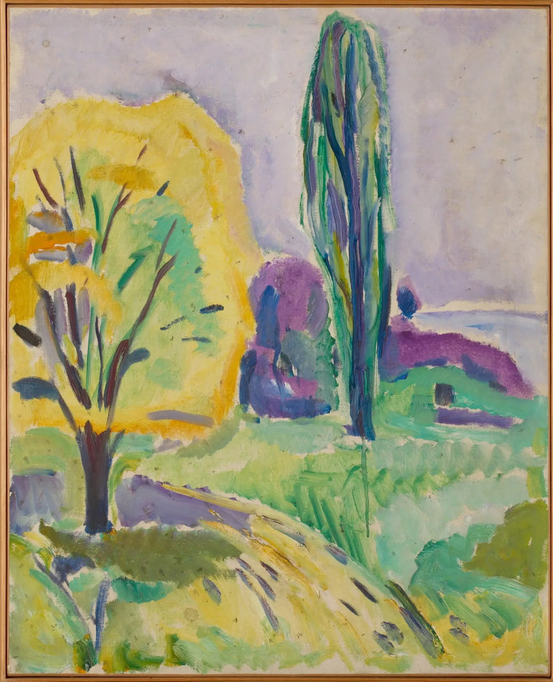Geel en groen boom - Edvard Munch