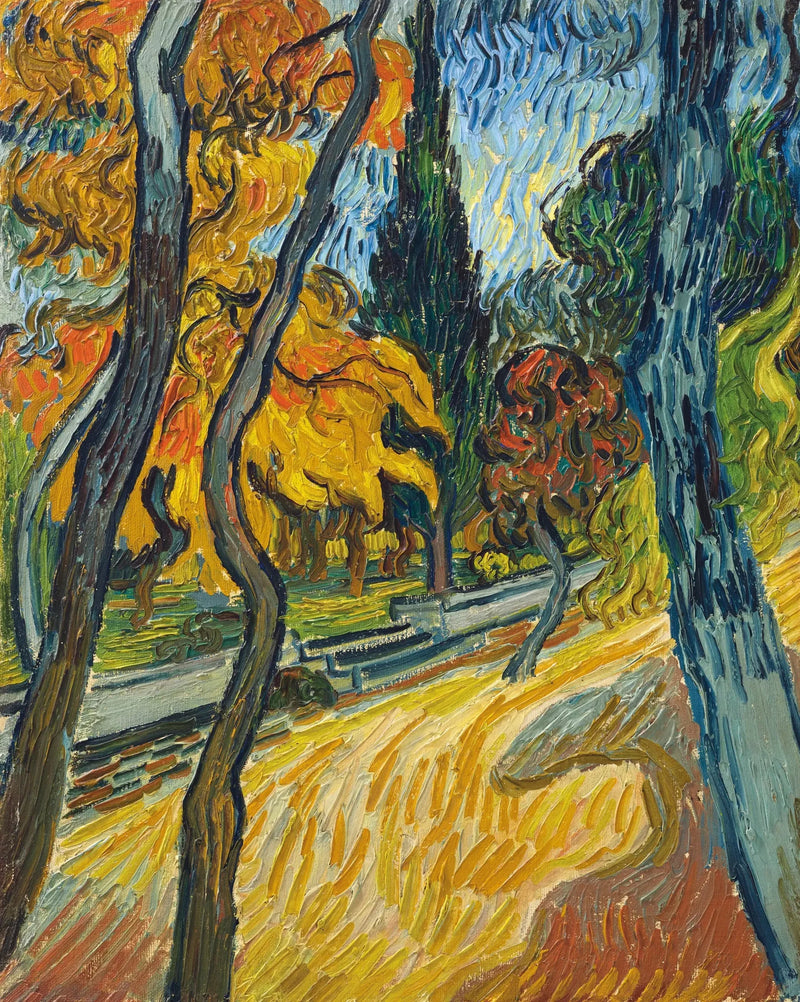 Bomen in de tuin van het asiel - Vincent van Gogh