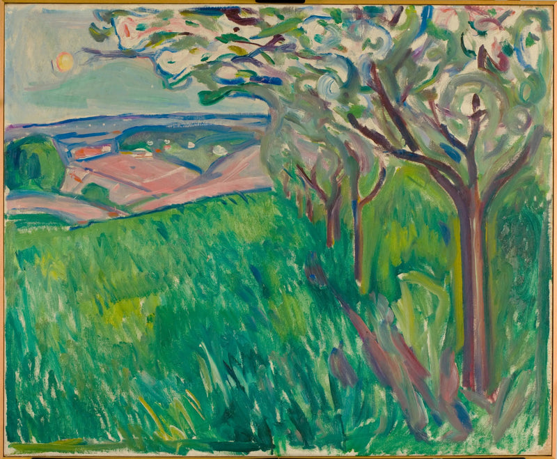 Bloeiende fruitbomen - Edvard Munch