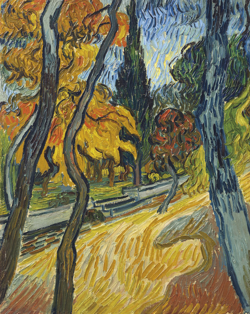 Bomen in de tuin van het asiel - Vincent van Gogh