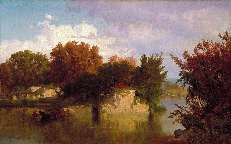 Bomen langs de beek in de herfst - William Trost Richards