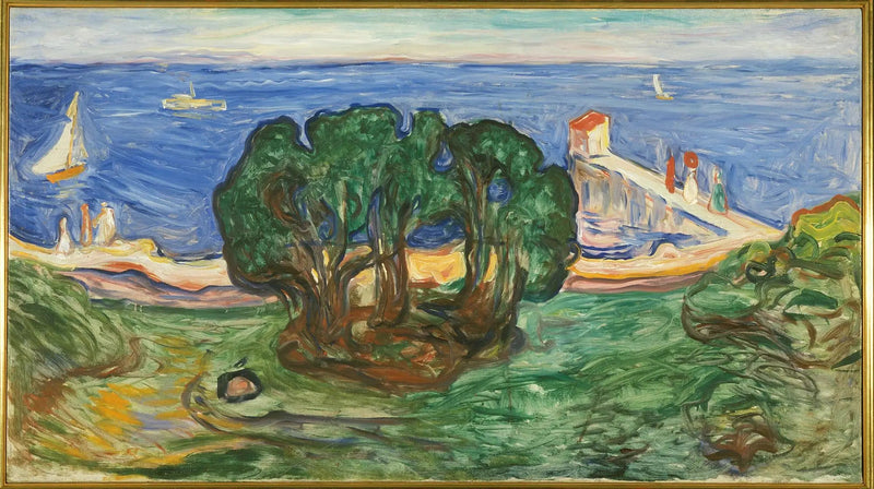 Bomen op het strand (Fries Linde) - Edvard Munch
