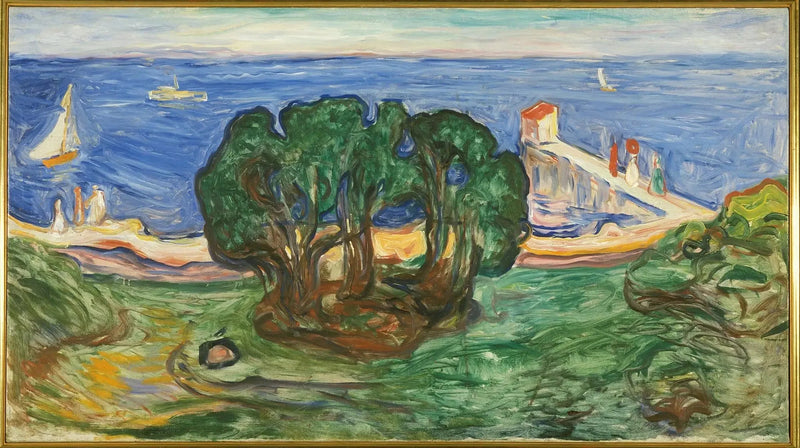 Bomen op het strand (Fries Linde) - Edvard Munch