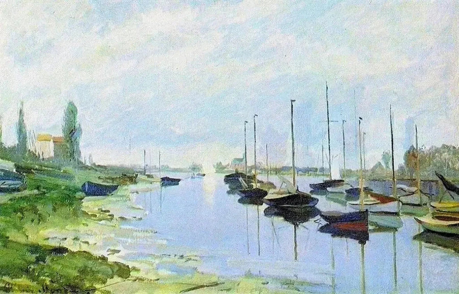 Argenteuil, boten langs de oever W226 - Claude Monet