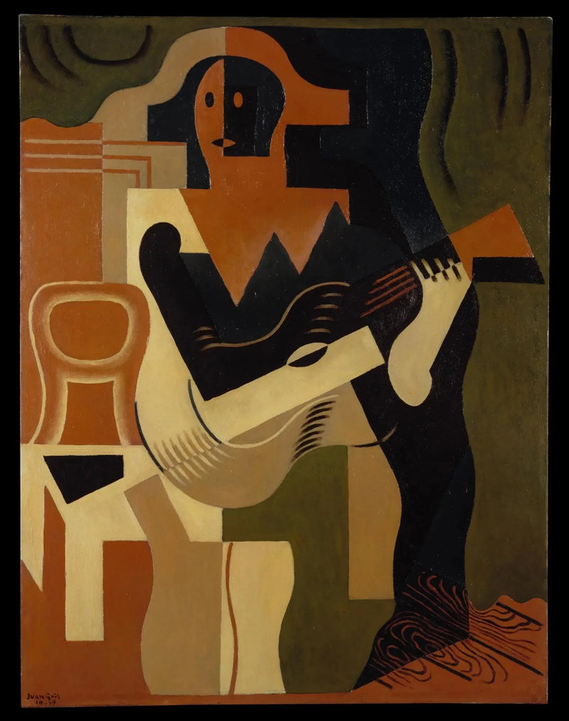 Zittende nar met een gitaar - Juan Gris
