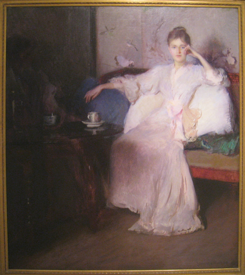 Arrangement in roze en grijs (Middagthee) - Edmund Charles Tarbell