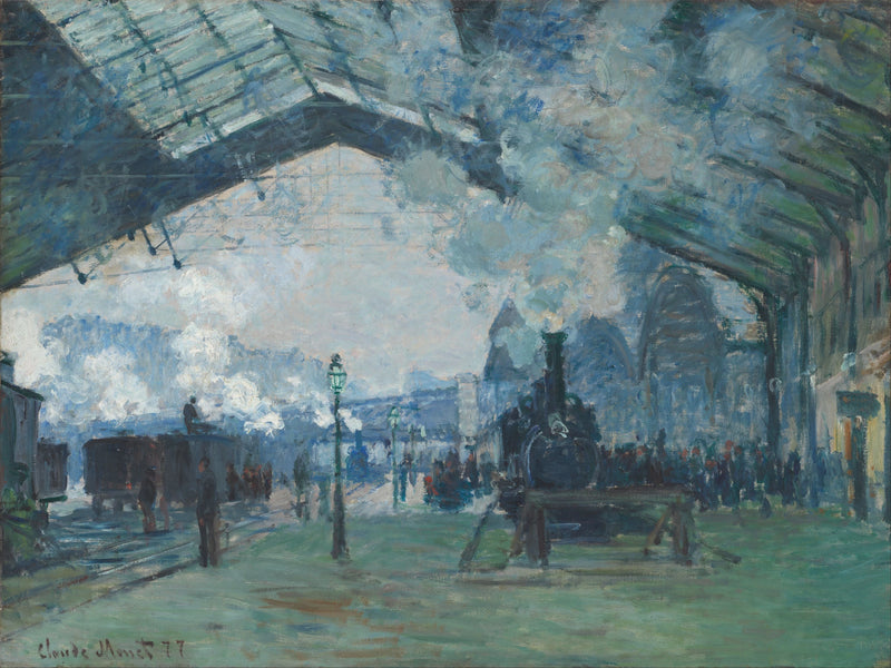 Station Saint-Lazare, aankomst van een trein - Claude Monet