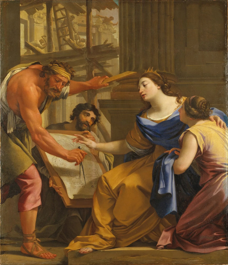 Artémise bouwt het Mausoleum - Simon Vouet