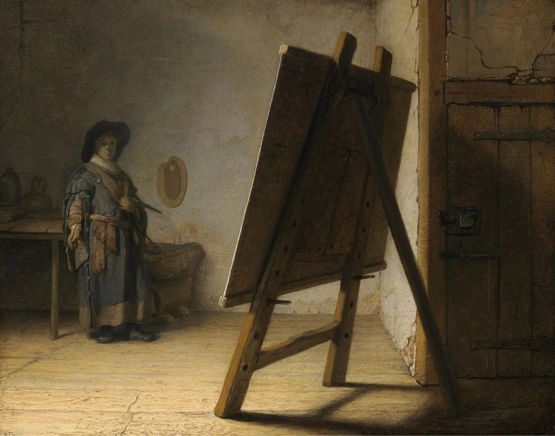 De kunstenaar in zijn atelier - Rembrandt