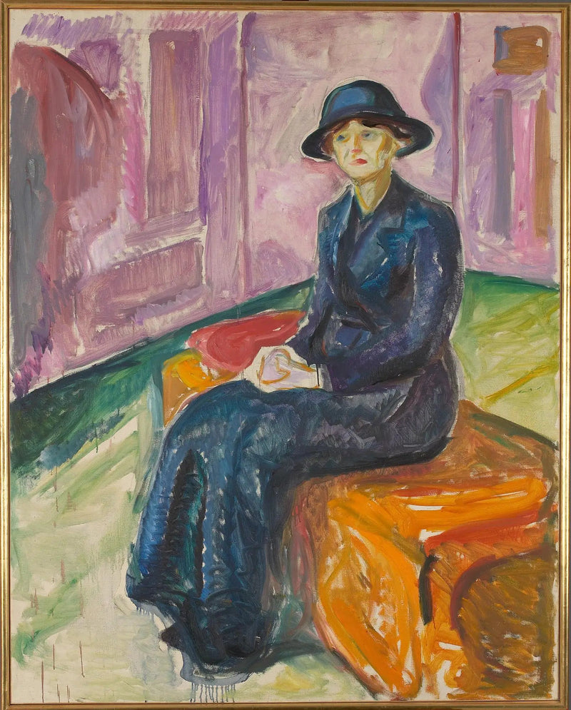Zittend op een koffer - Edvard Munch