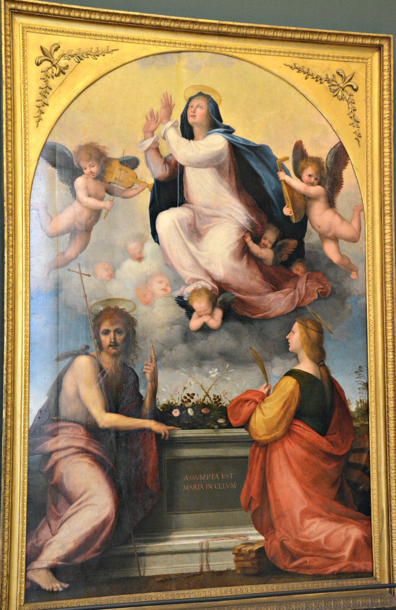 De Opname van de Maagd met Sint-Jan de Doper en Sint-Catharina van Alexandrië - Fra Bartolomeo