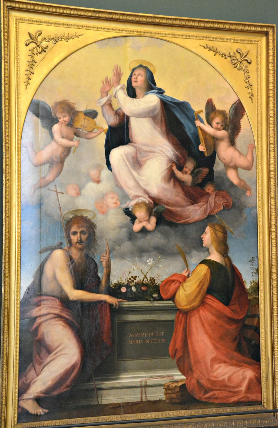 De Opname van de Maagd met Sint-Jan de Doper en Sint-Catharina van Alexandrië - Fra Bartolomeo