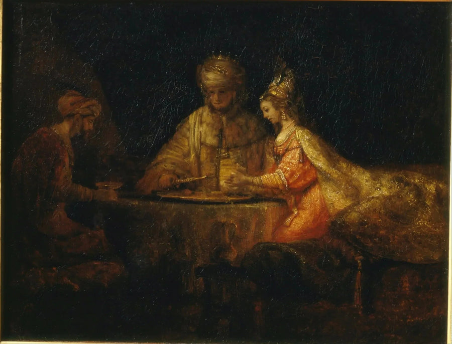Ahasverus en Haman op het feest van Esther - Rembrandt