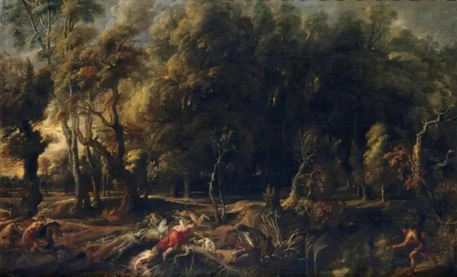 Atalante en Méléagre jagen de everzwijn van Calydon - Peter Paul Rubens