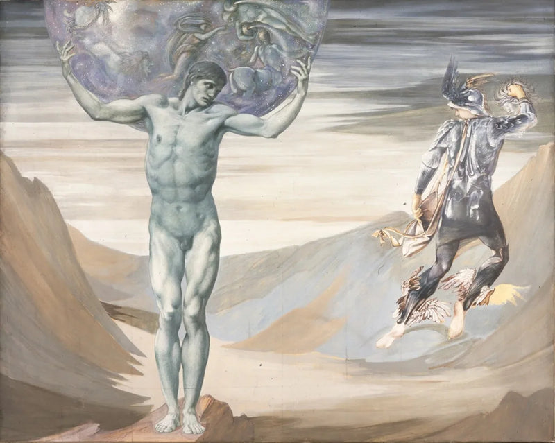 Atlas omgevormd tot steen - Edward Burne-Jones