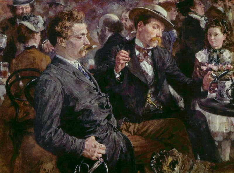 Bij het biergarten - Adolph von Menzel